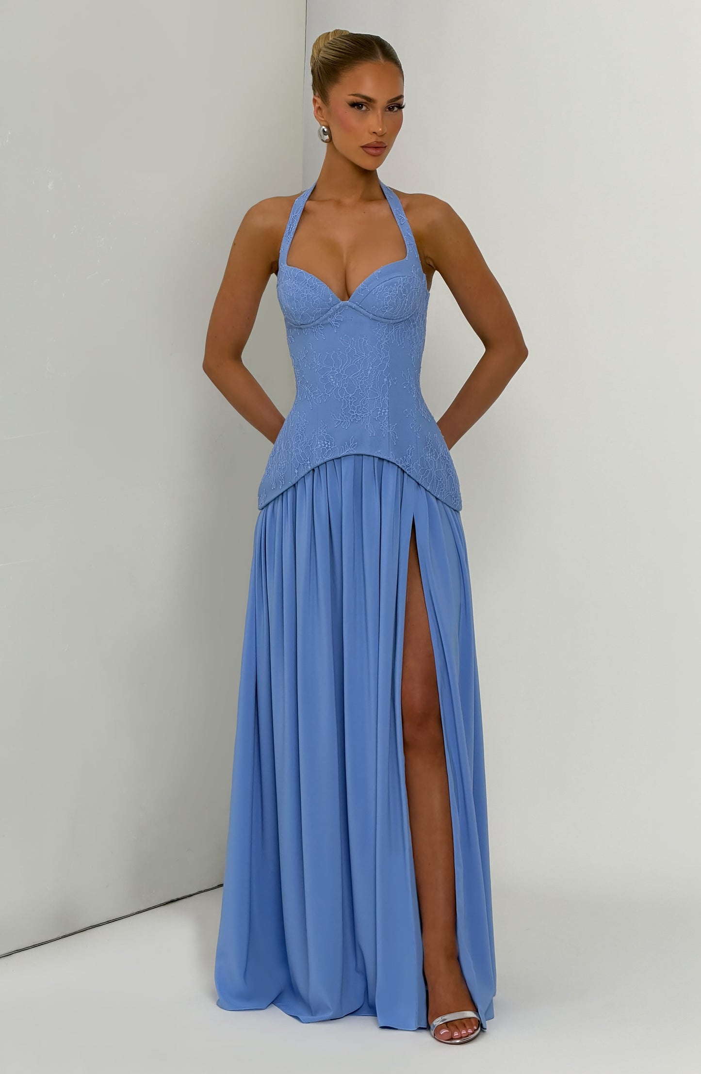 Robe Longue Almira - Bleu Poudré