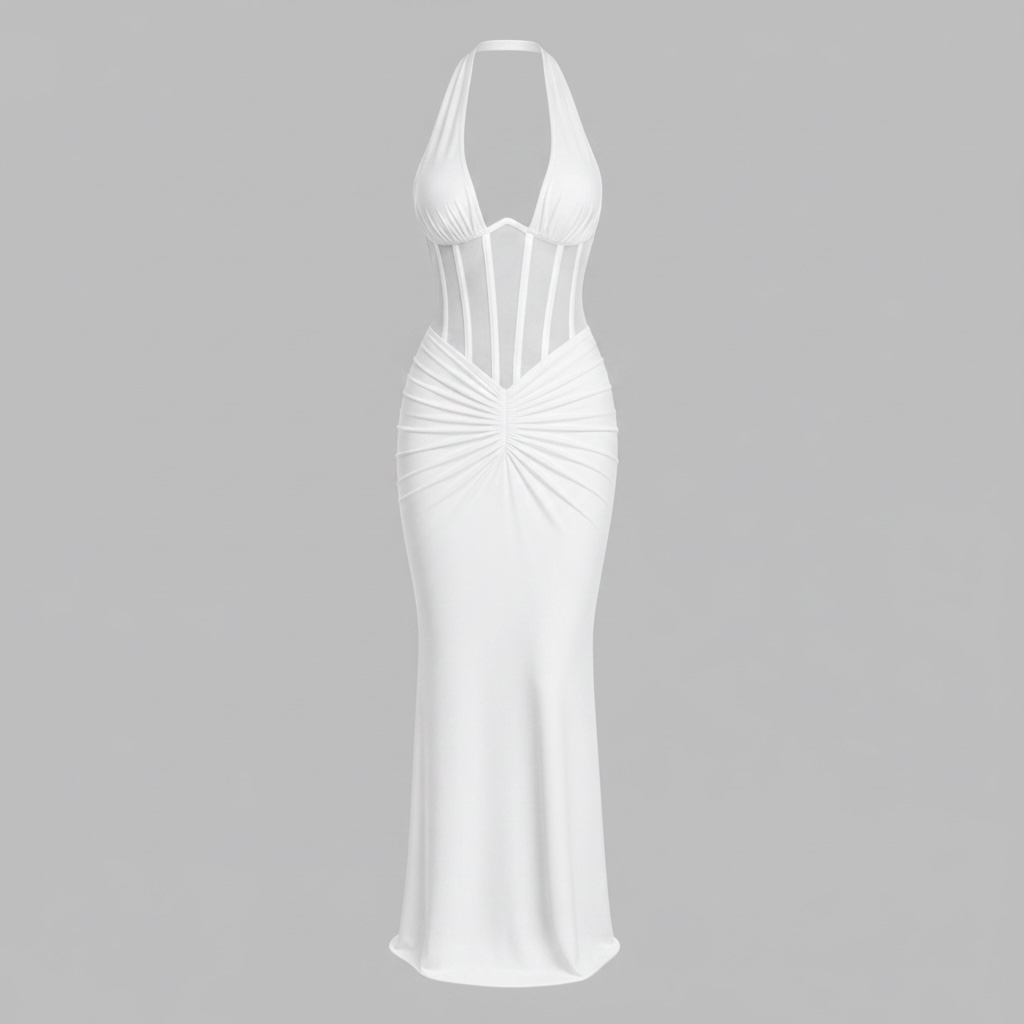 Robe longue dos nu élégante fluide – Robe de Luxe de la boutique Lovea Paris
