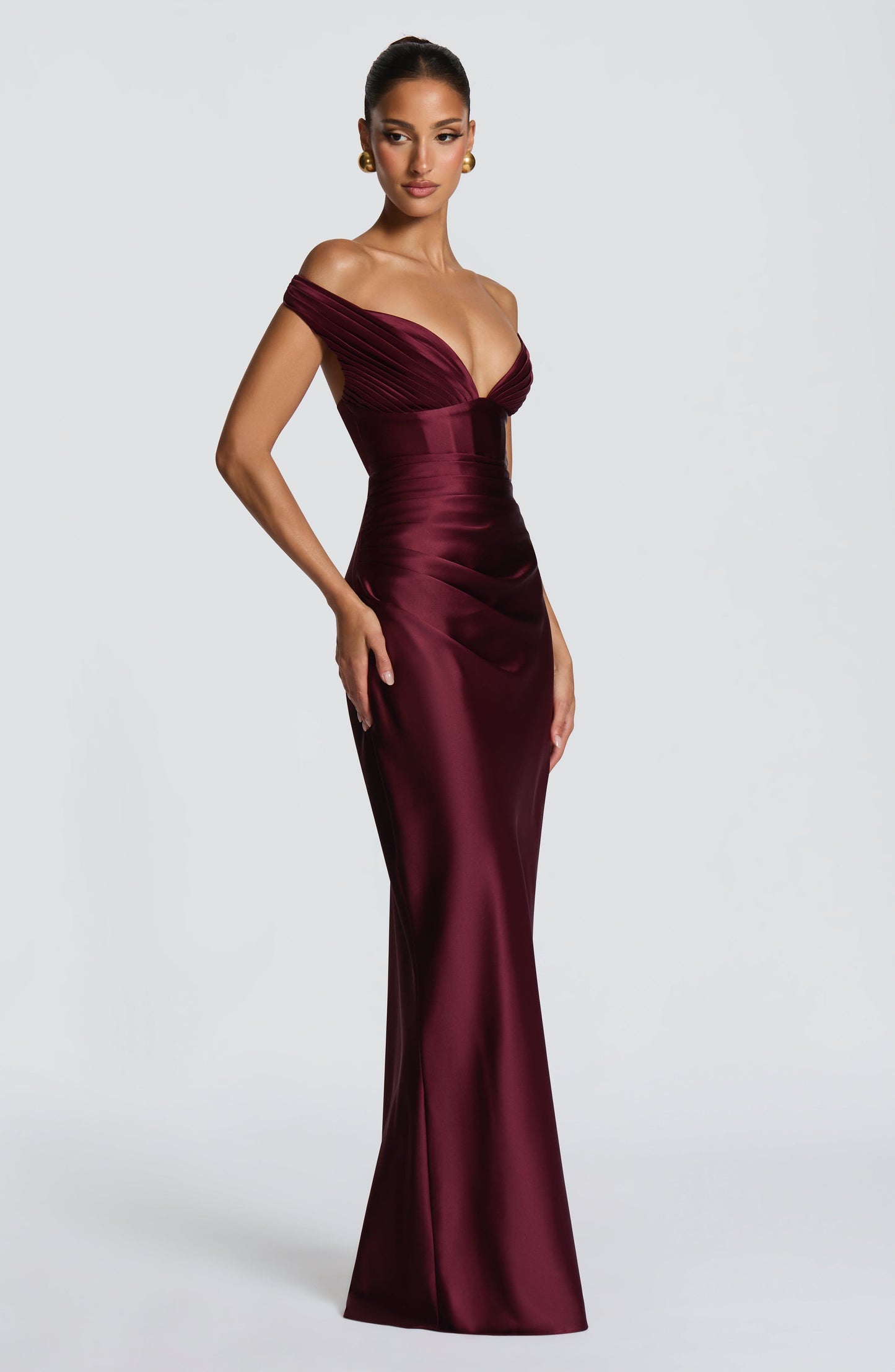 Robe Longue Aurelia - Cerise laquée