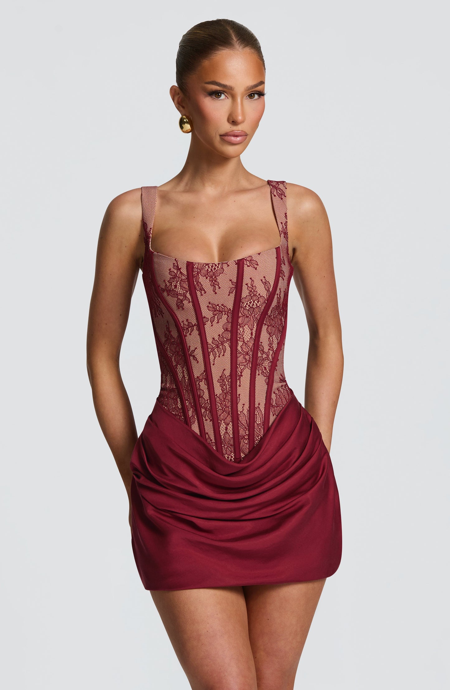 Robe Courte Cornelia - Burgundy Lace