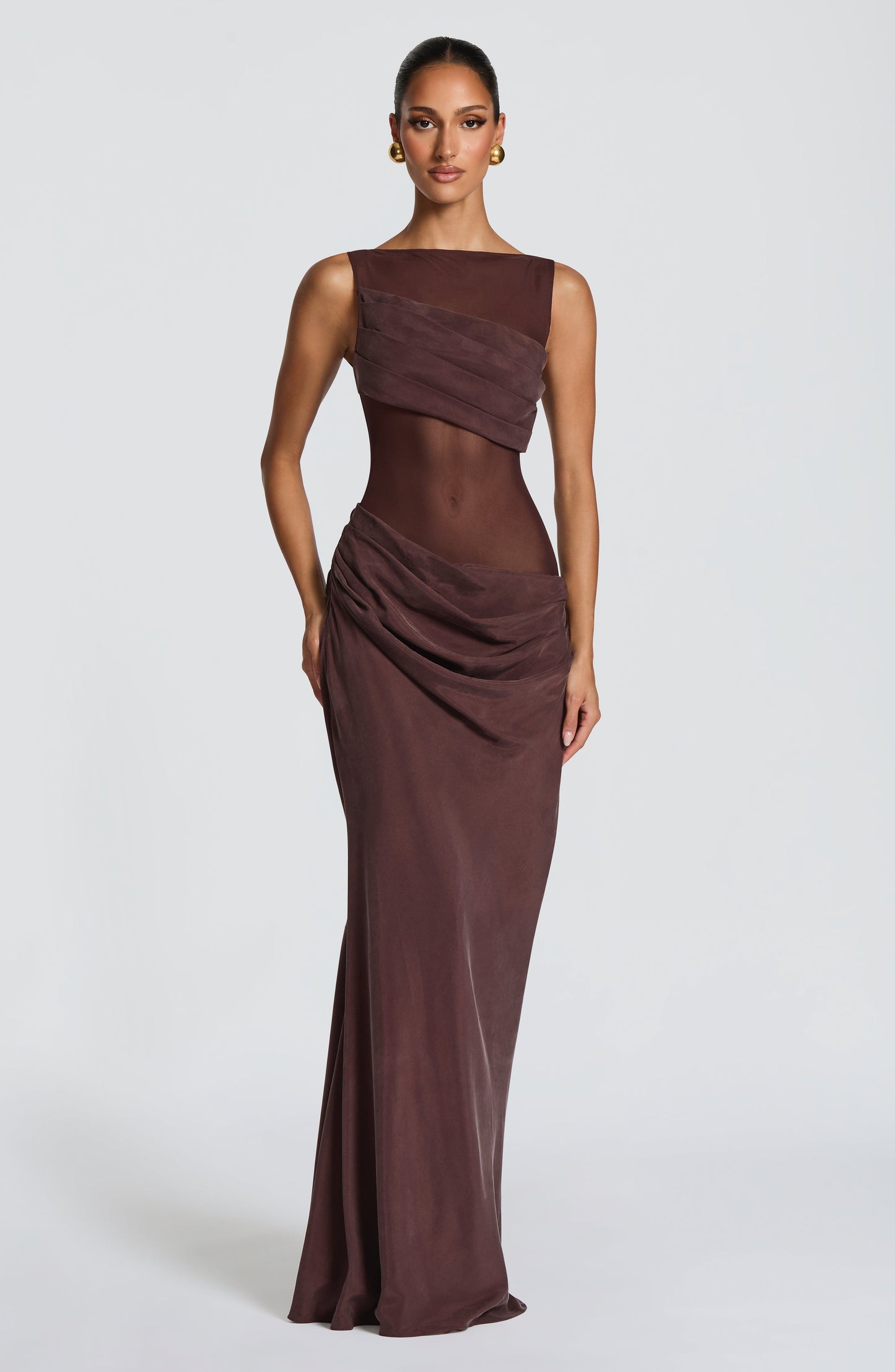 Robe Longue Gracelyn - Brun Prune