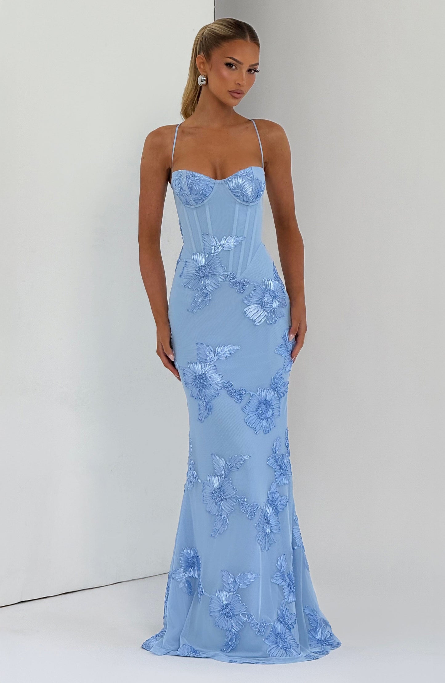 Robe Longue Nefertiti - Bleu Glacier