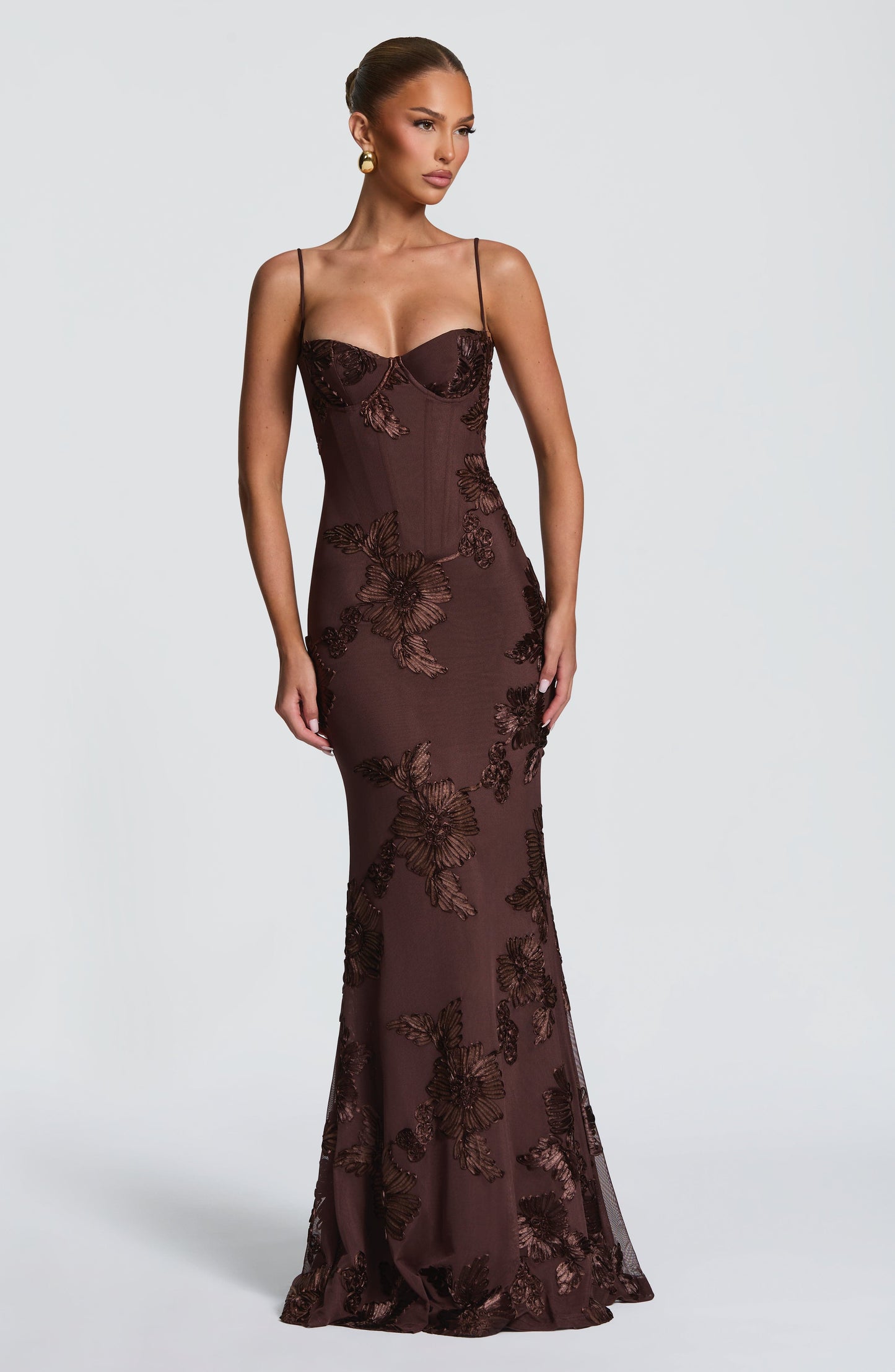 Robe Longue Nefertiti - Brun prune