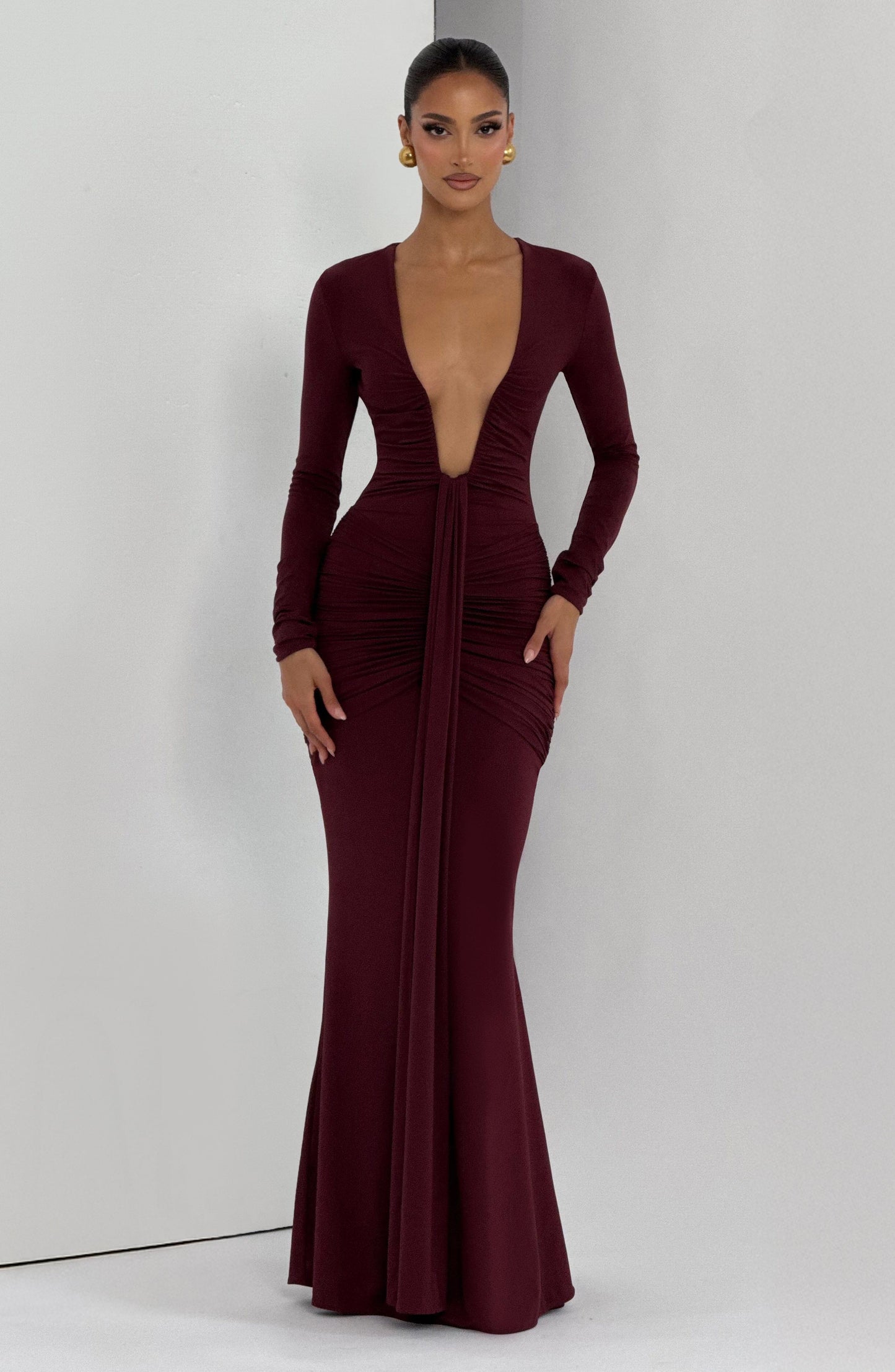 Robe Longue Longue - Cerise laquée