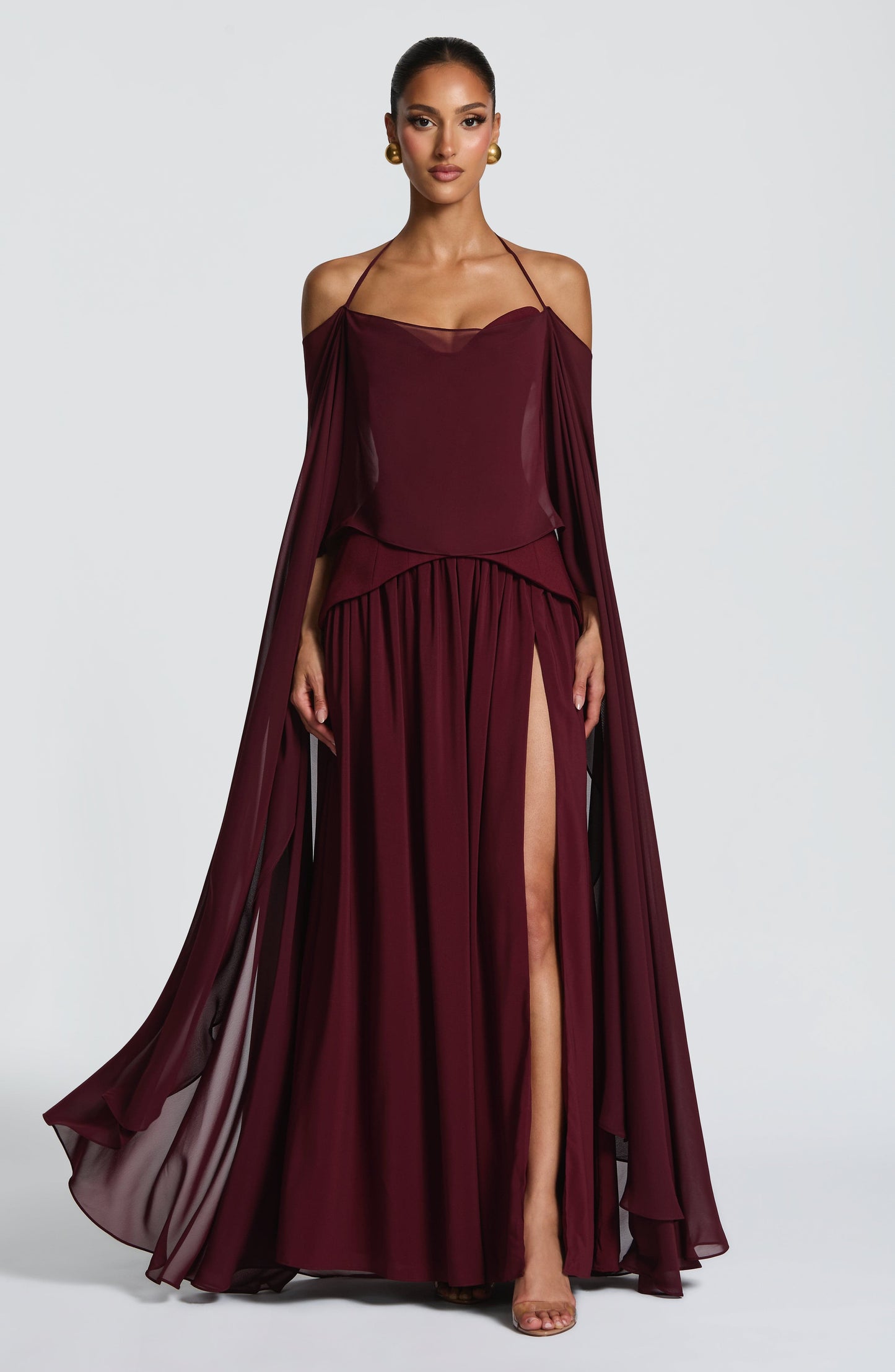 Robe Longue Vietta - Cerise laquée