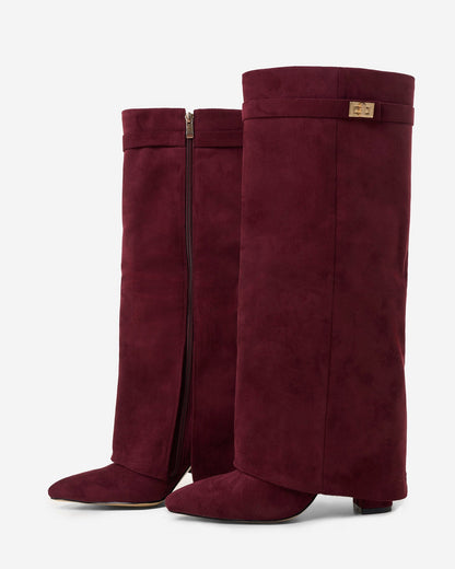 Robe Bottes hautes en suède lavista - bordeaux
