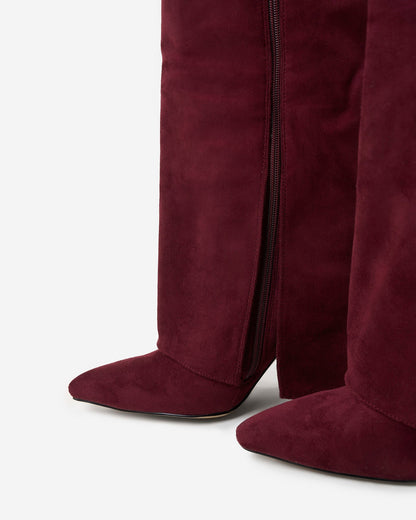 Robe Bottes hautes en suède lavista - bordeaux