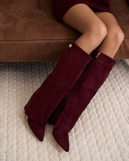 Robe Bottes hautes en suède lavista - bordeaux