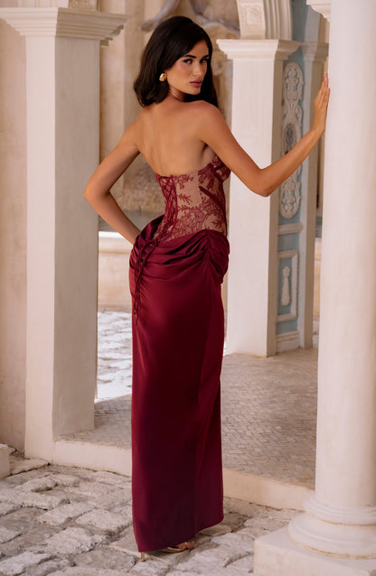 Robe Longue Kathleen - Bourgogne