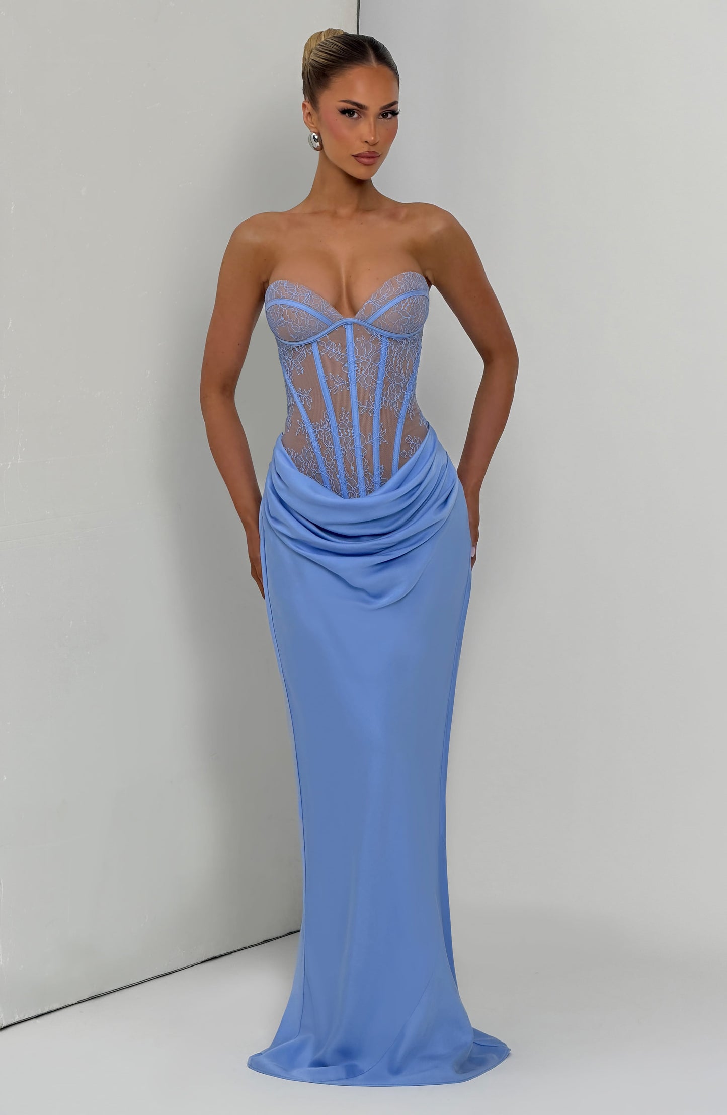 Robe Longue Kathleen - Bleu poudré