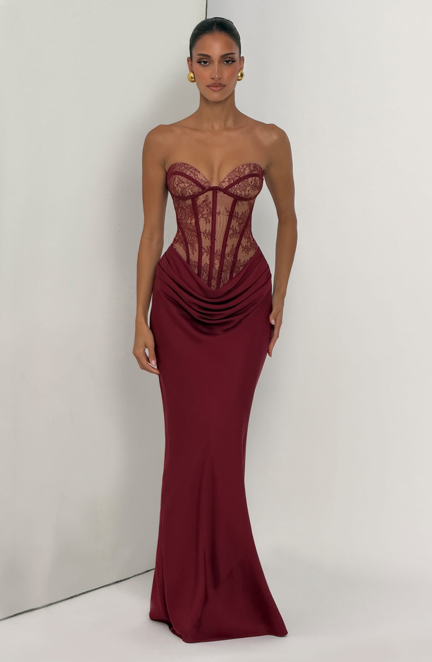 Robe Longue Kathleen - Bourgogne