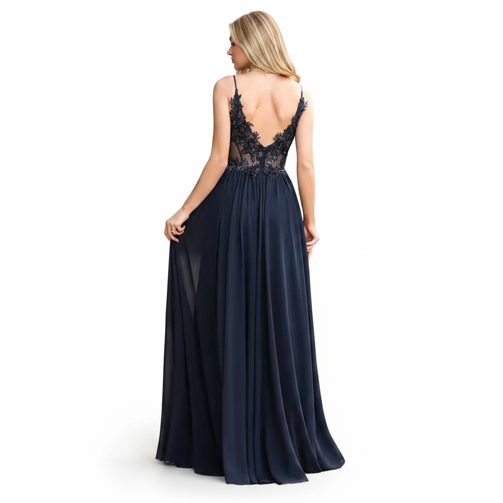 Robe de Soirée Bleue Marine Élégante – Robe de Luxe de la boutique Lovea Paris