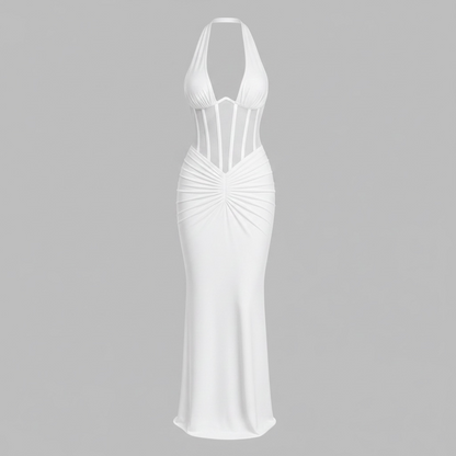 Robe longue dos nu élégante fluide – Robe de Luxe de la boutique Lovea Paris