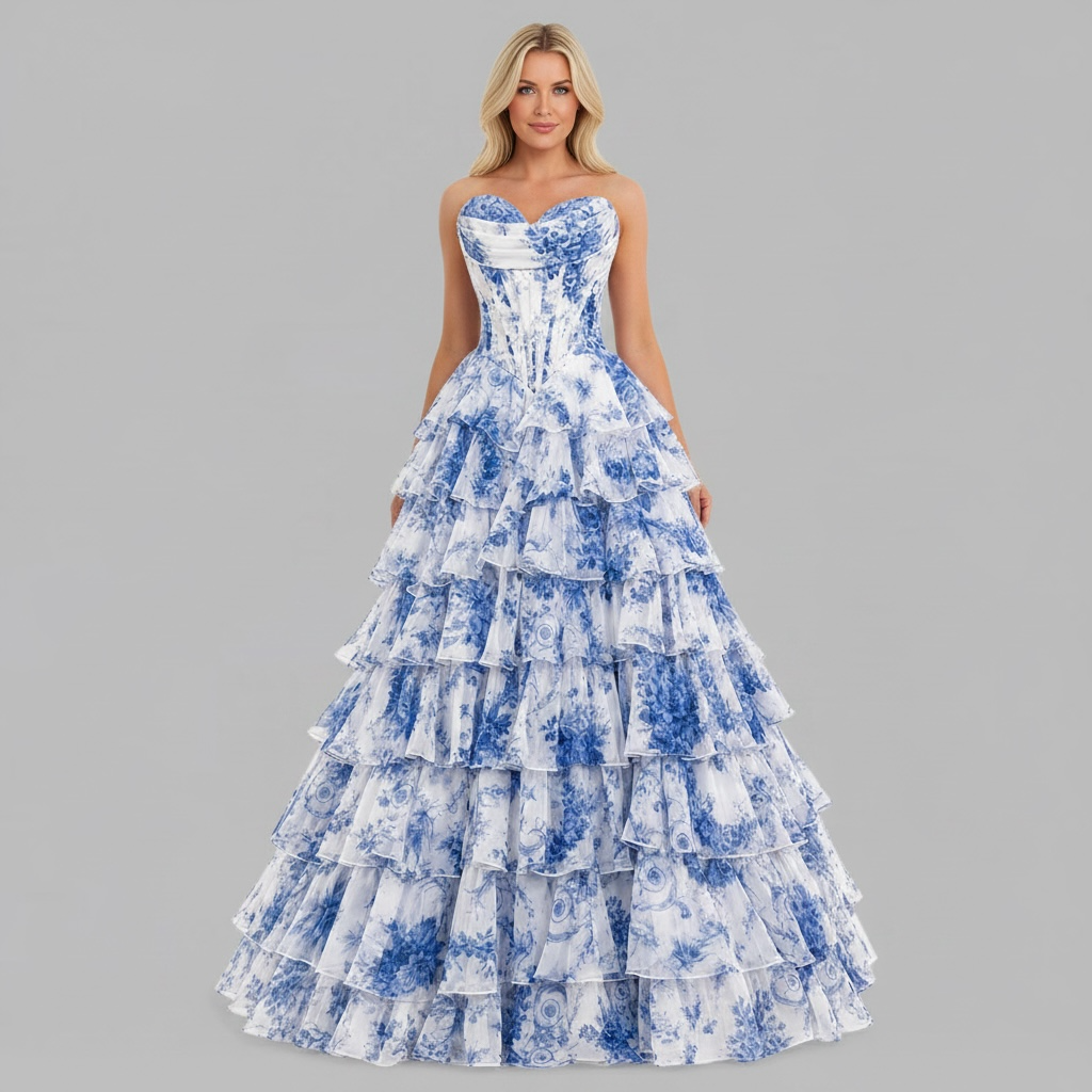 Robe de bal florale longue cérémonie – Robe de Luxe de la boutique Lovea Paris
