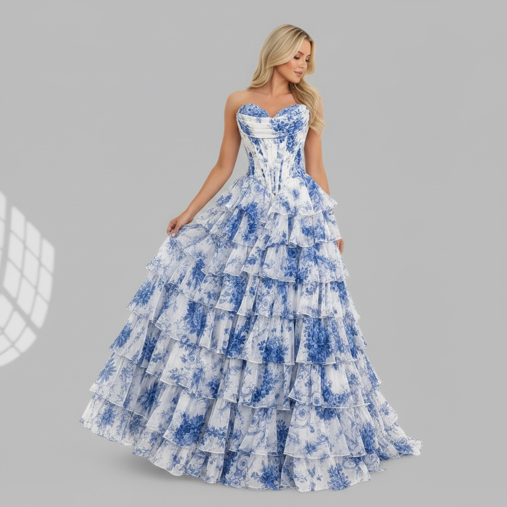 Robe de bal florale longue cérémonie – Robe de Luxe de la boutique Lovea Paris