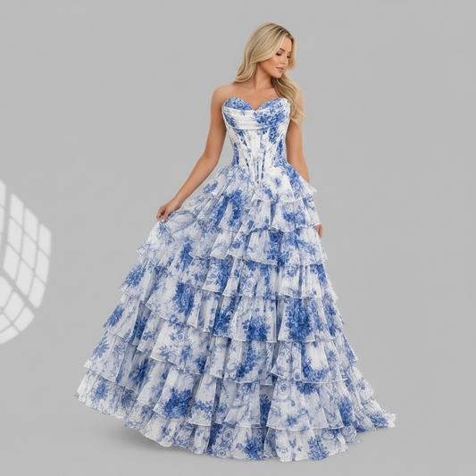 Robe de bal florale longue cérémonie – Robe de Luxe de la boutique Lovea Paris