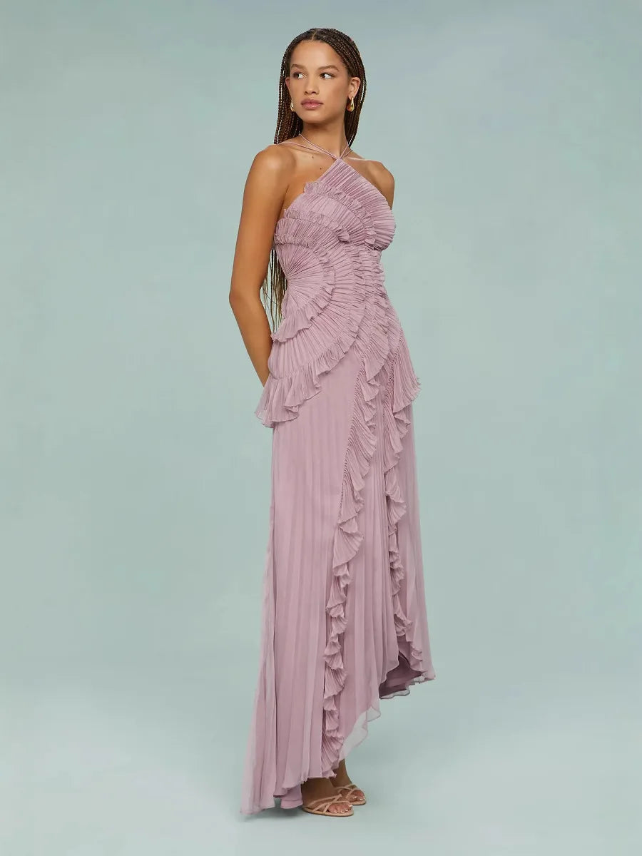 Robe Longue Mireille | Robe Plissée