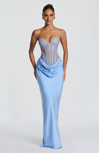 Robe Longue Kathleen - Bleu poudré