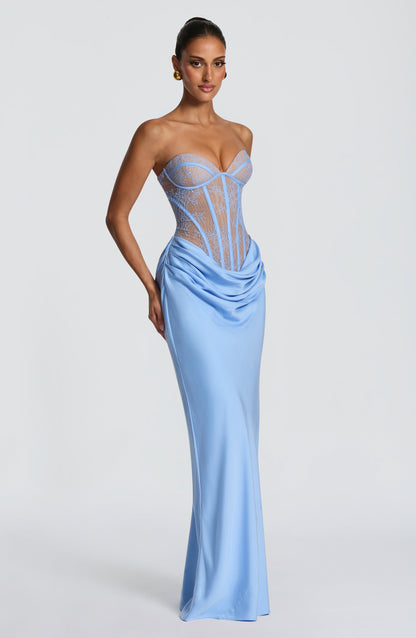 Robe Longue Kathleen - Bleu poudré