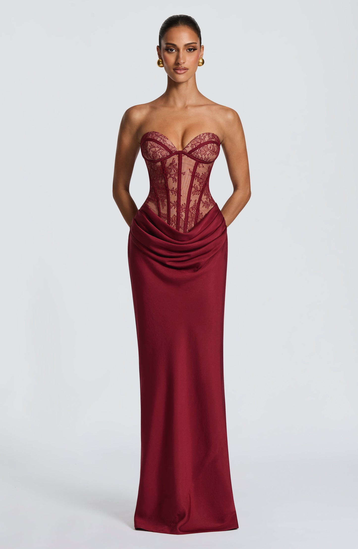 Robe Longue Kathleen - Bourgogne