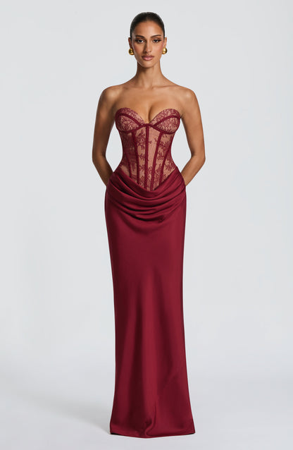 Robe Longue Kathleen - Bourgogne