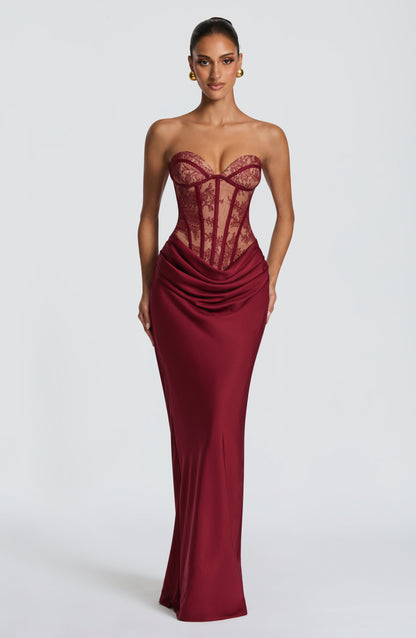 Robe Longue Kathleen - Bourgogne