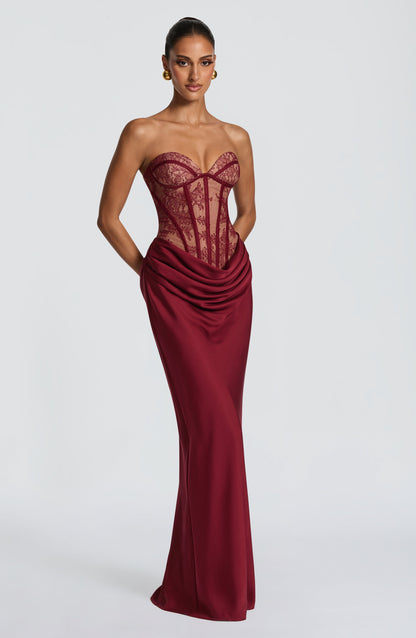 Robe Longue Kathleen - Bourgogne