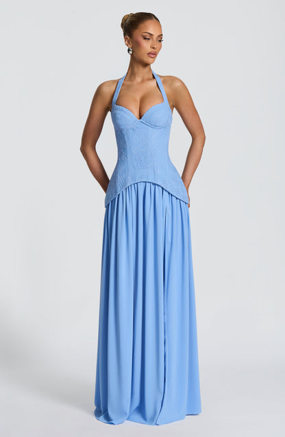 Robe Longue Almira - Bleu Poudré