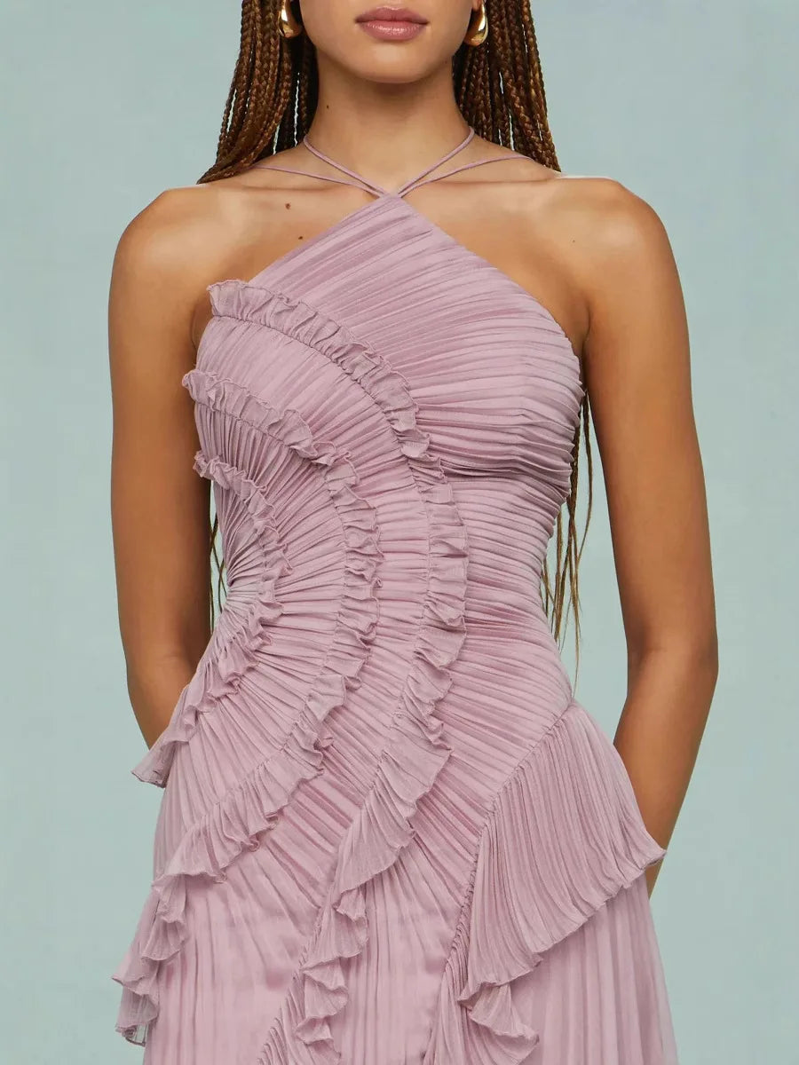 Robe Longue Mireille | Robe Plissée