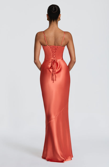 Robe Longue Amorette - Orange brûlé