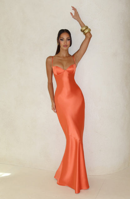 Robe Longue Amorette - Orange brûlé