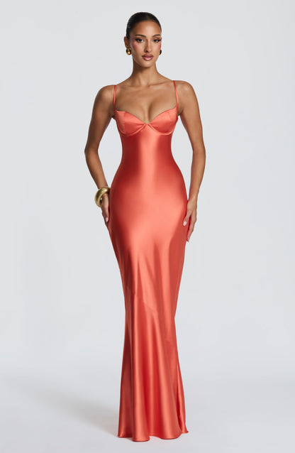 Robe Longue Amorette - Orange brûlé