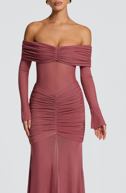 Robe Longue Arlena - Rose Brown