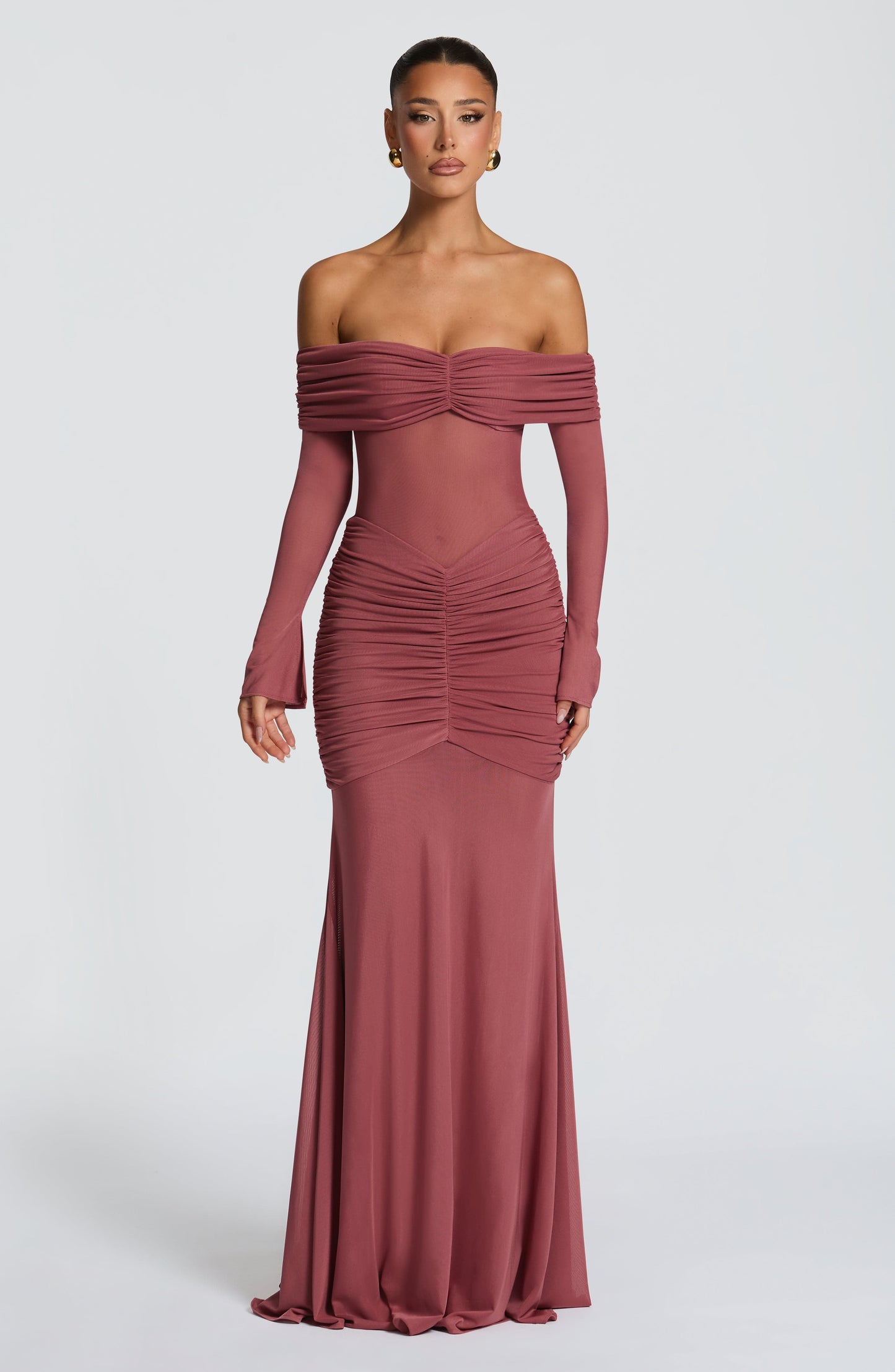 Robe Longue Arlena - Rose Brown