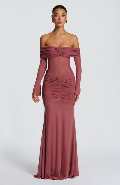 Robe Longue Arlena - Rose Brown