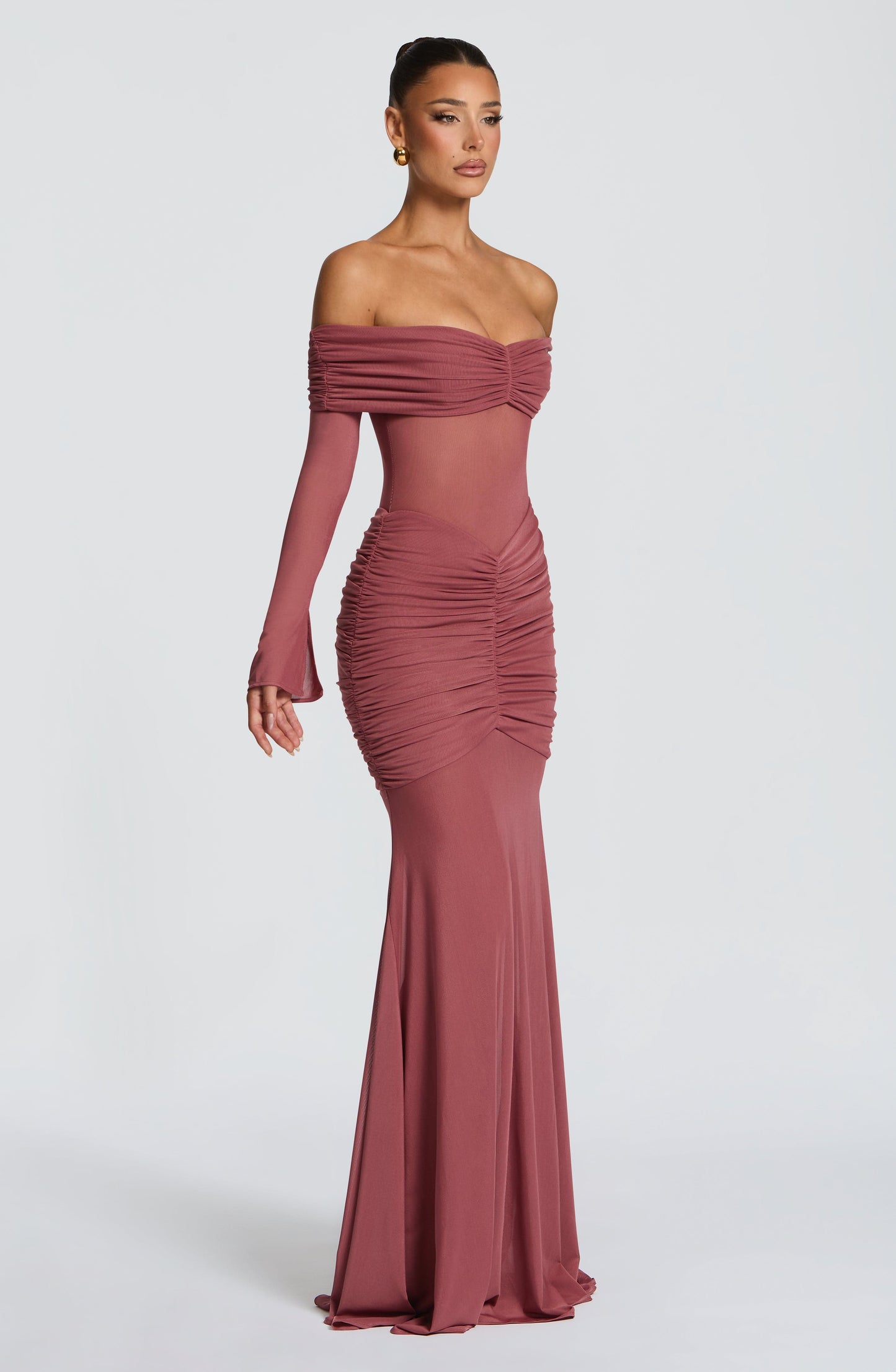 Robe Longue Arlena - Rose Brown