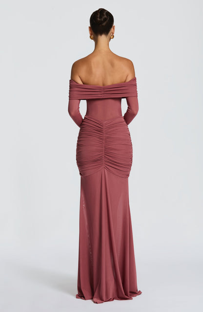 Robe Longue Arlena - Rose Brown