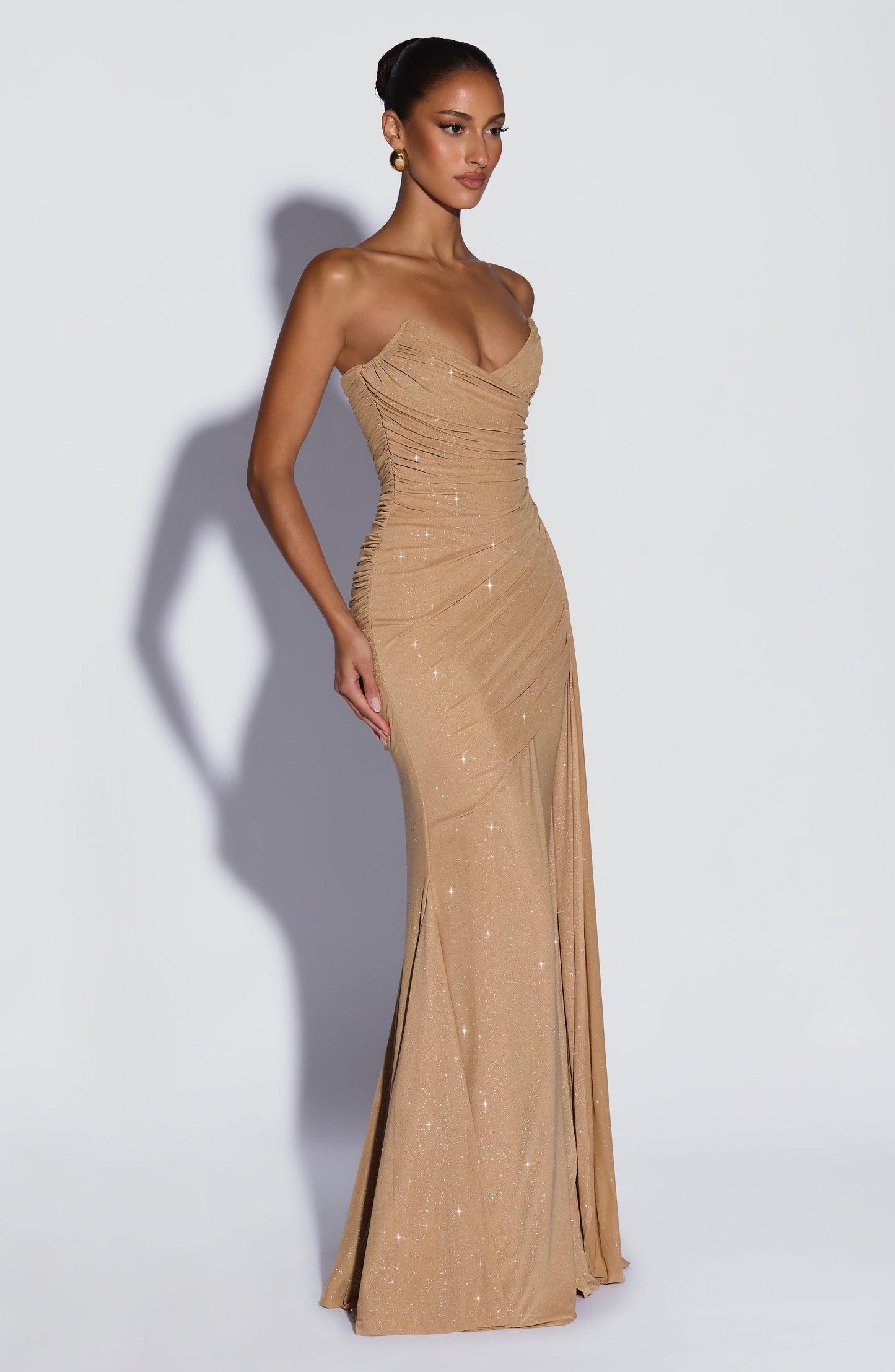 Robe Longue Ashika - Doré Scintillant