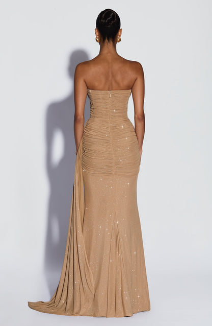 Robe Longue Ashika - Doré Scintillant