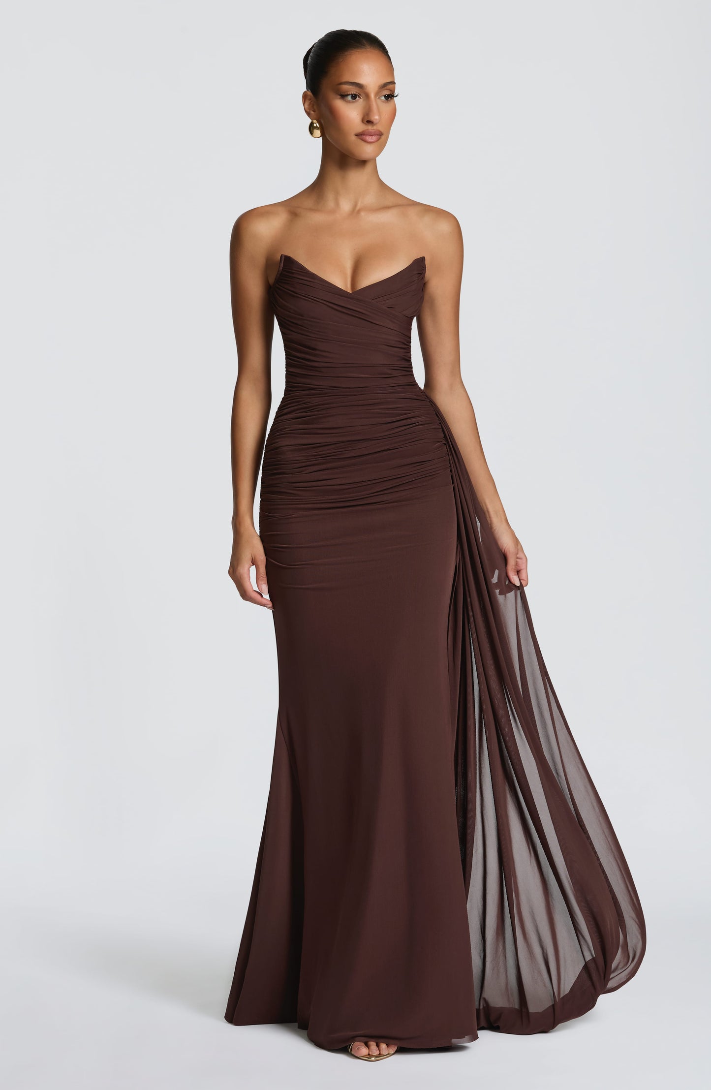 Robe Longue Ashika - Brun Prune