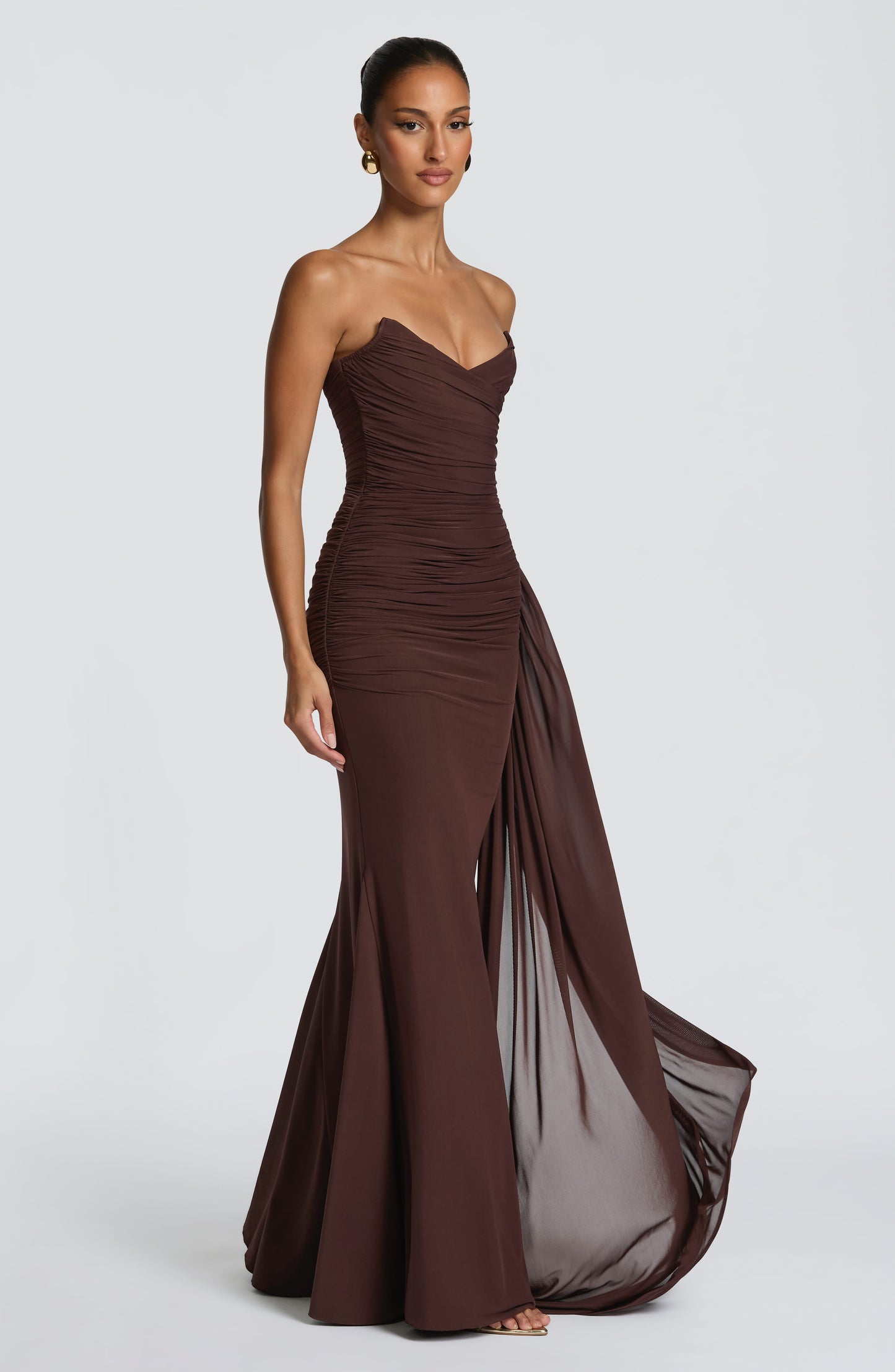 Robe Longue Ashika - Brun Prune