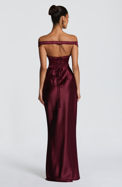 Robe Longue Aurelia - Cerise laquée