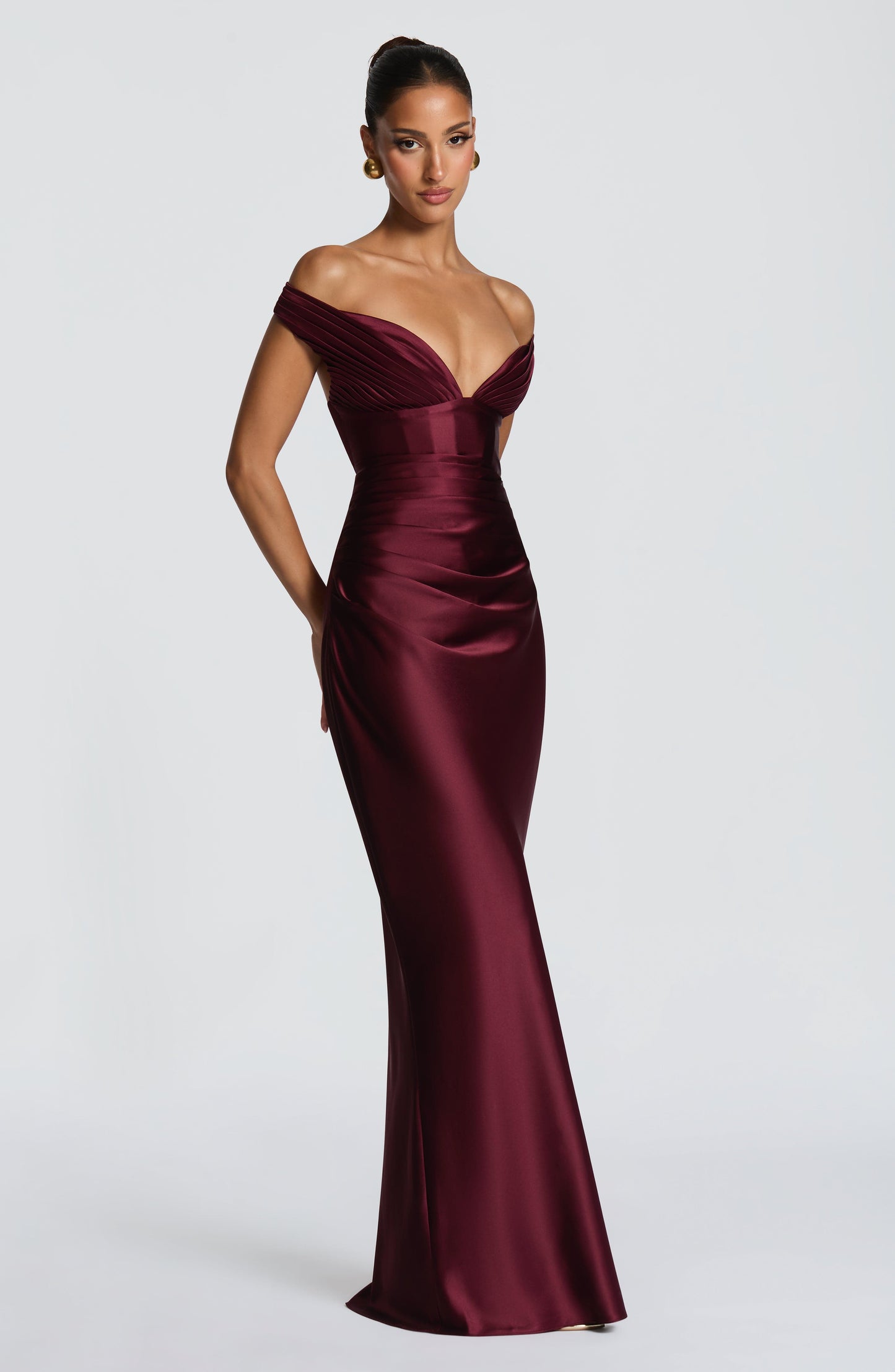 Robe Longue Aurelia - Cerise laquée
