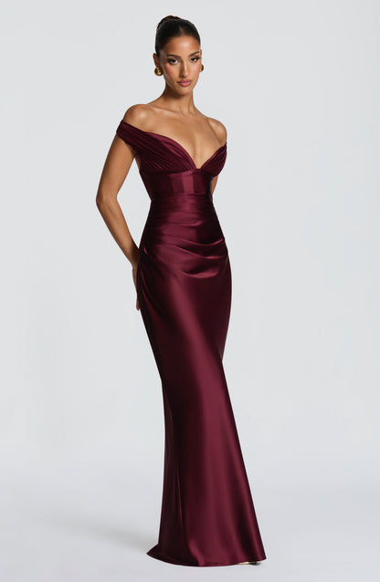 Robe Longue Aurelia - Cerise laquée