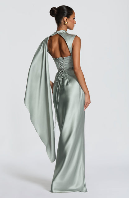 Robe Longue Avendra - Vert sauge