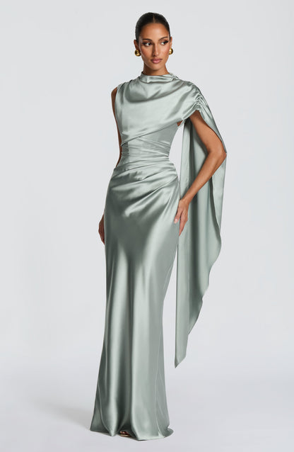 Robe Longue Avendra - Vert sauge