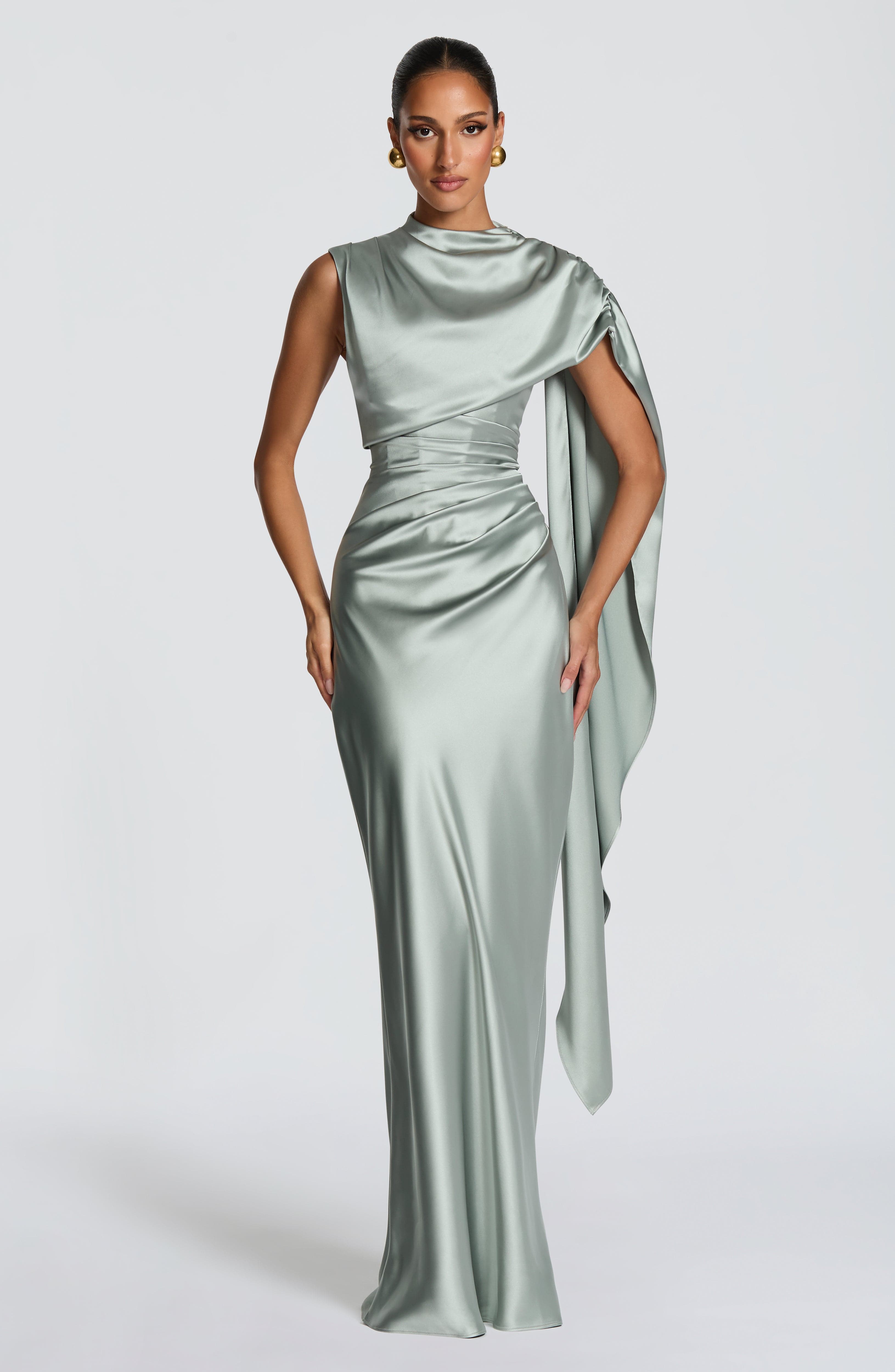 Robe Longue Avendra - Vert sauge