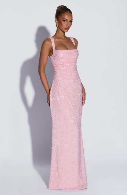 Robe Longue Calanthe - Blush Sparkle