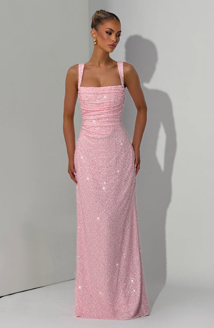 Robe Longue Calanthe - Blush Sparkle