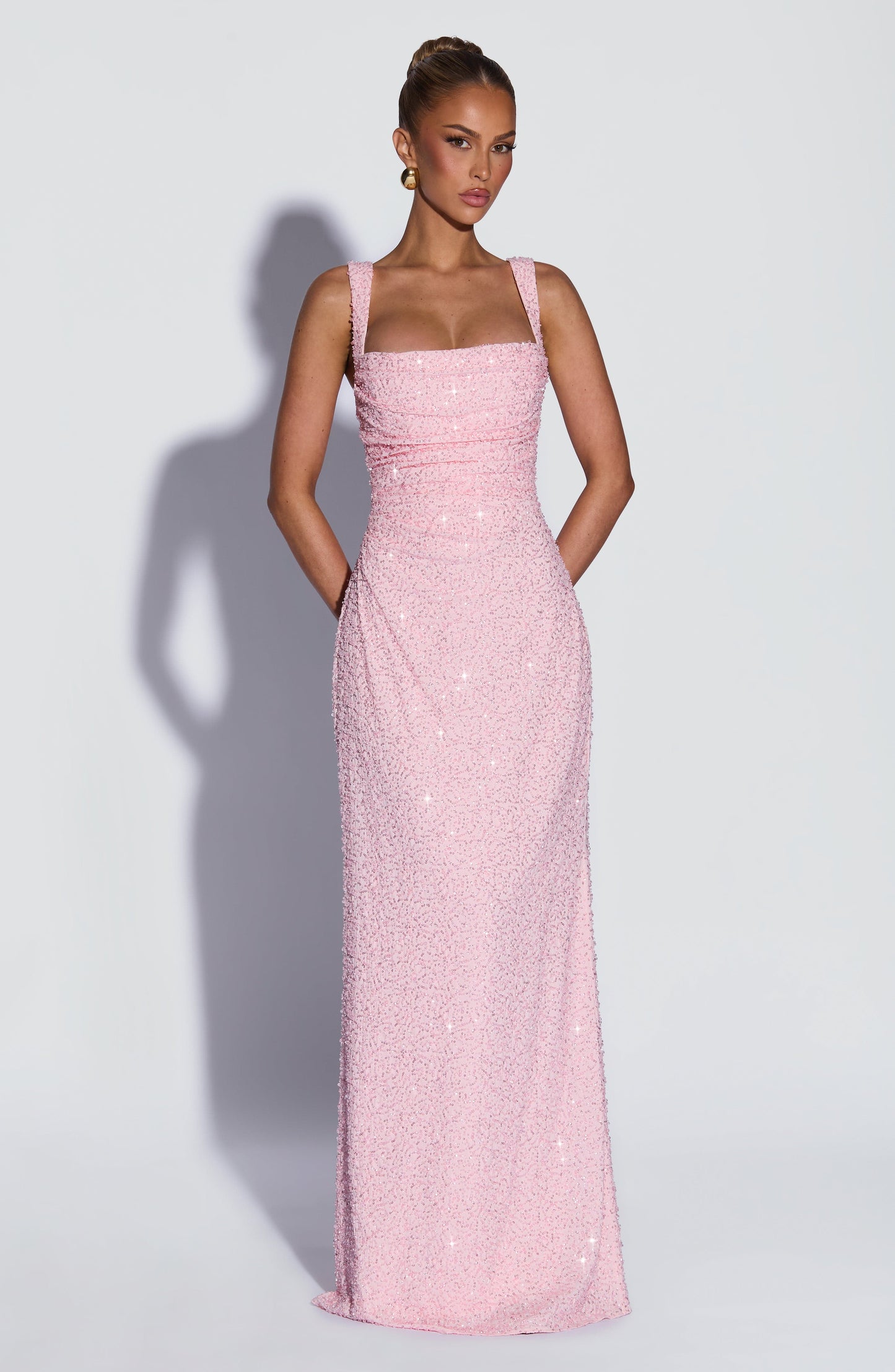 Robe Longue Calanthe - Blush Sparkle